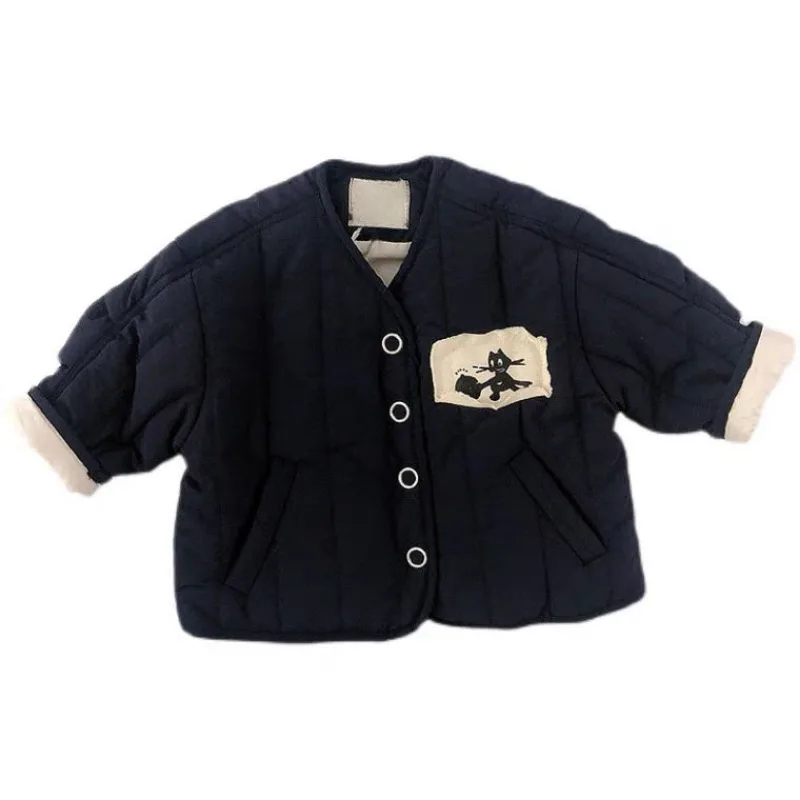 Korean Baby Winter Thin Light Single breasted Clothes Outerwear Boys Girls Autumn Jacket Fashion Children Padded Top Clothing