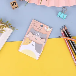 Cartoon Animal Sticky Notes - Kawaii Penguin, Pig, Bear, Cat Memo Pads for Students & Office Supplies (1cat)