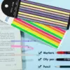 1280Pcs Highlighter Tape, Transparent Sticky Long Page Markers Tabs, Morandi Neon Clear Highlighter Strips Flags Stickers, Book 4