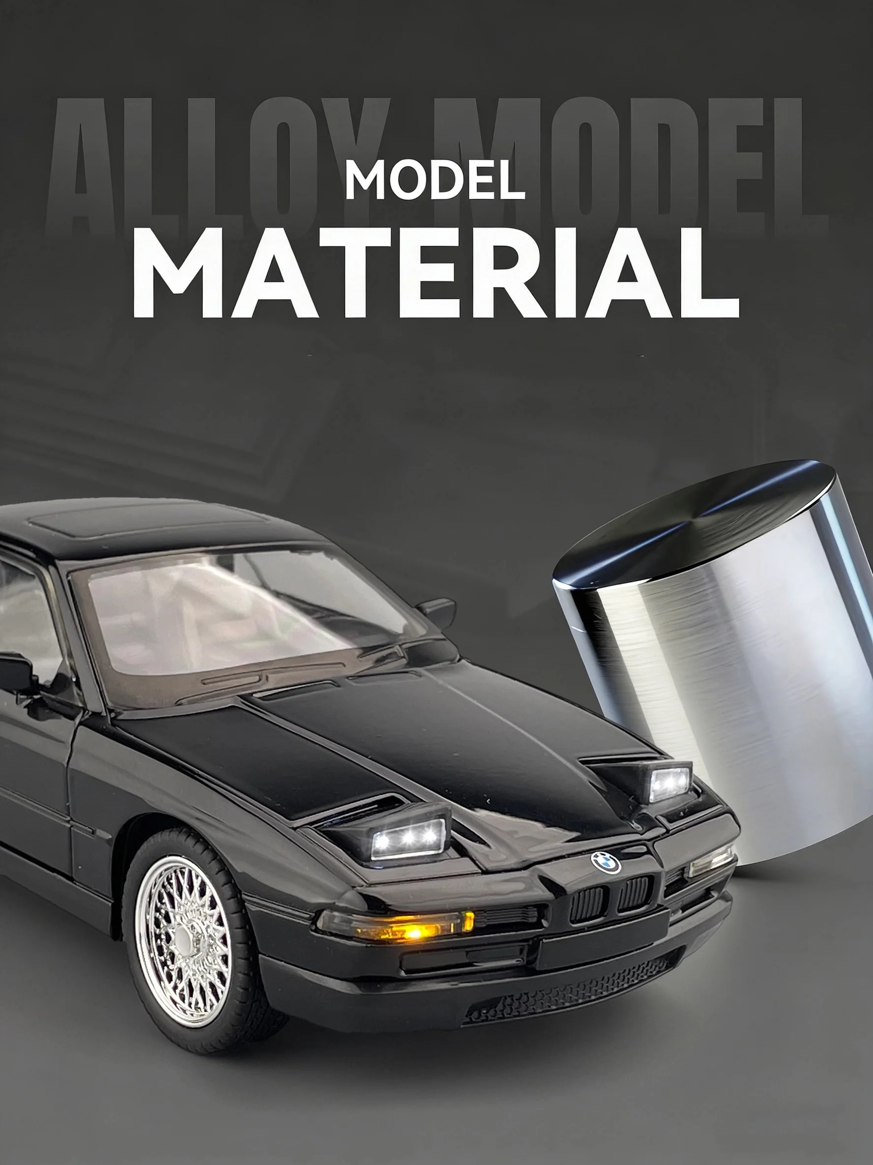 1:24 850 CSI E31 Alloy Diecast Car Model Simulation with Sound