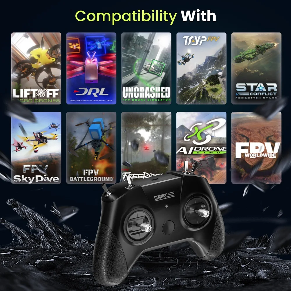Manette Simulateur Vol RC FPV Joysticks Métalliques USB-C