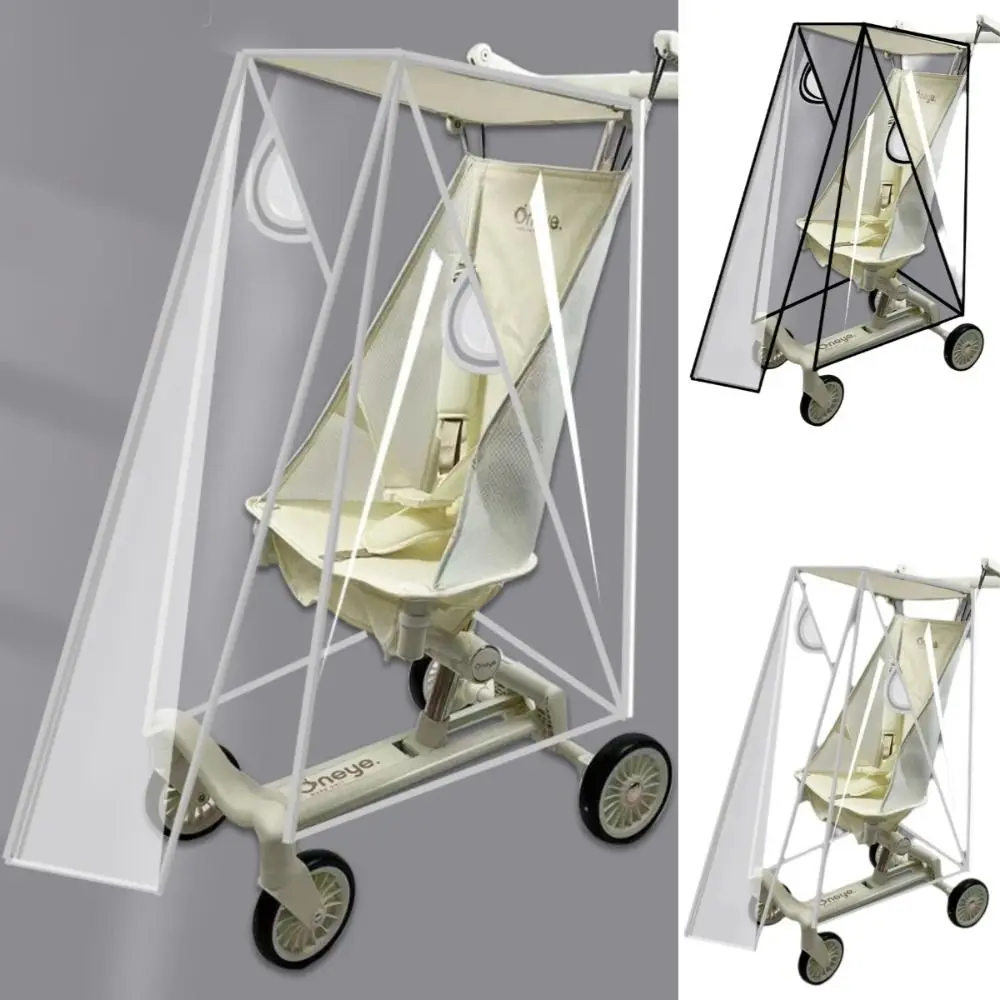 Transparent Baby Umbrella Stroller Rainproof Cover Waterproof Windproof Pocket Stroller Rain Cover Nobstructed View Travel