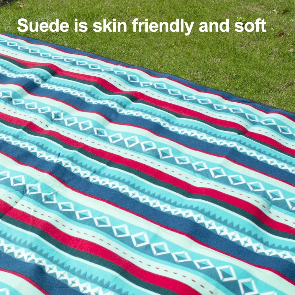 HODTOWN Waterproof Outdoor Plaid Portable Hiking Sleeping Blanket Picnic Mat Camping Beach Mat Folding Prairie Carpet