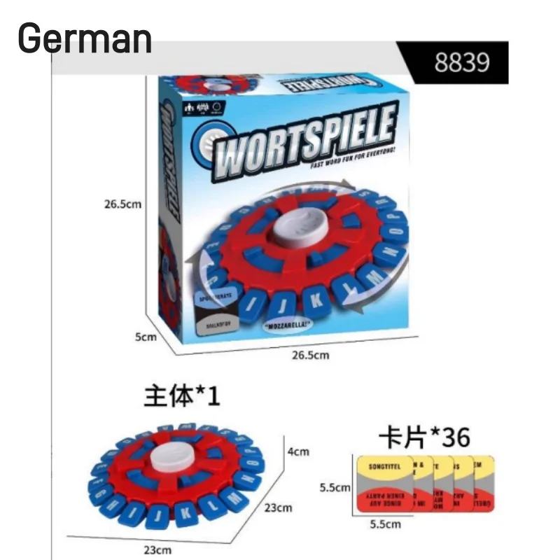 Educational Table Toys English Spanish TAPPLE Alphabet Game Parent-child Interactive Turntable Toy Family Game Christmas Gift 5