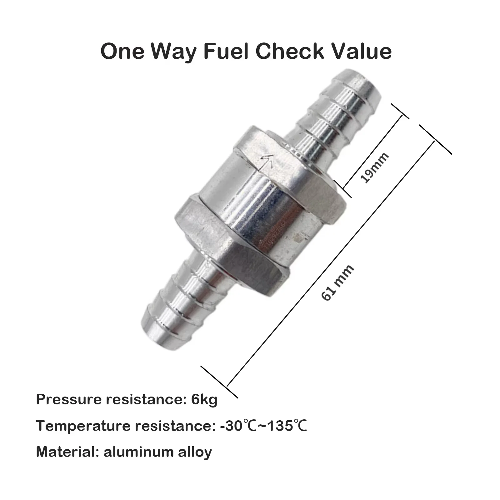 Universal Fuel Non Return Check Valve 6/8/10/12mm Aluminium Alloy Petrol Diesel Water Fuel Line One Way for Peugeot Renault