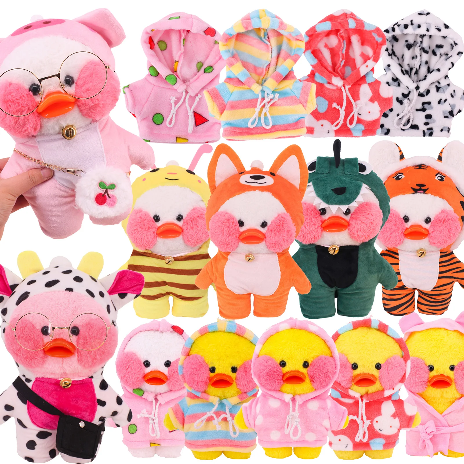 30cm Duck Clothes Hoodie Cute Pajamas Jumpers Rompers LaLafanfan Plush