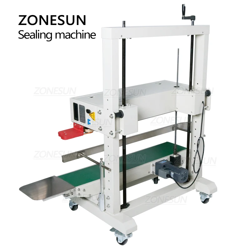 Zonesun Automatische Doorlopende Verticale Type Sluitmachine Grote Plastic Pe Film Zak Sealer Voor Hondenvoer Pop