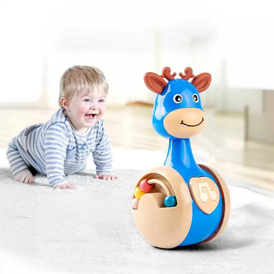 Sliding deer tumbler baby sooth puzzle early education 0-3 years old infants learn crawling children toys wholesale 2