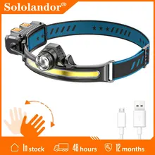 

Induction Headlamp XPG+COB LED Zoom Head Lamp Built-in Battery Flashlight USB Rechargeable Headlight 6 Modes Flash Head Torch