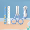 J15U Essential Nails Care set Precisions Cutting with Soft Edged Clips & Scissors Infant Nails Maintenance set for Boy Girls