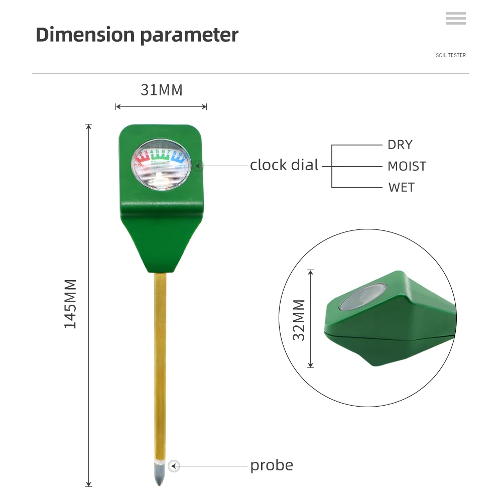 Soil Moisture Meter Mini Soil Moisture Tester Meter Plant Soil Moist Tester Testing Instrument for Gardening Plants Farming 2