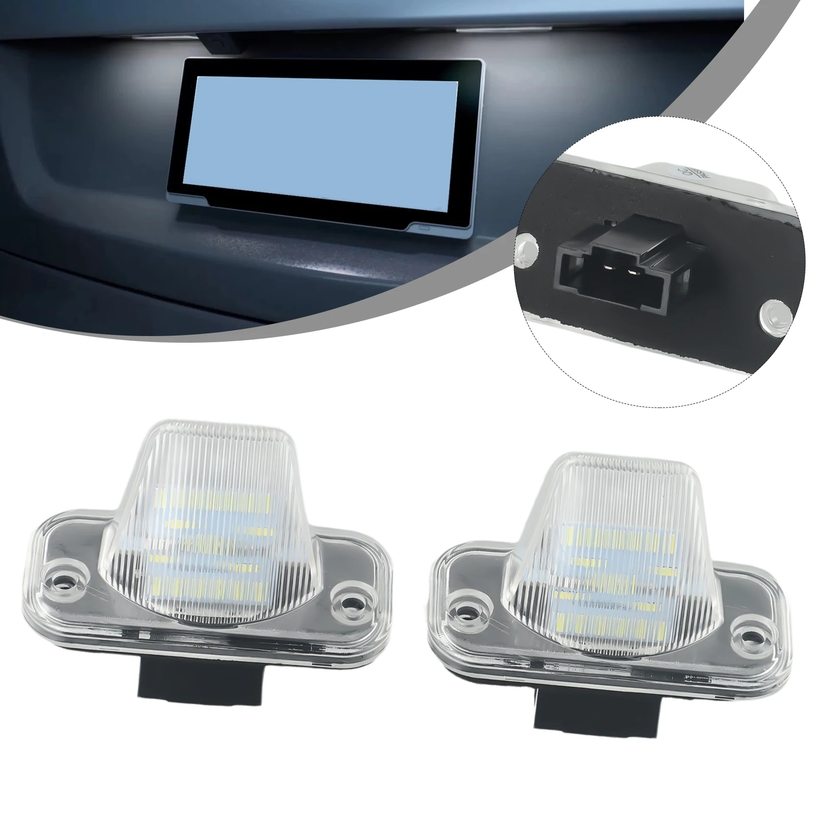 

2PCS For 1Volkswagen T4 1990-2003 Car LED License Number Plate Lights 3000K 12V ABS&LED Automotive Light Accessories White