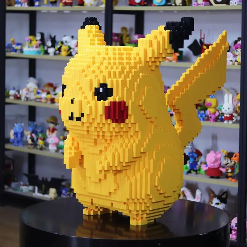 Pokemon Building Block Cartoon Cute Cross Dressing Pikachu Small Particle Building Block Puzzle Giocattolo Per Bambini Regalo Di Compleanno