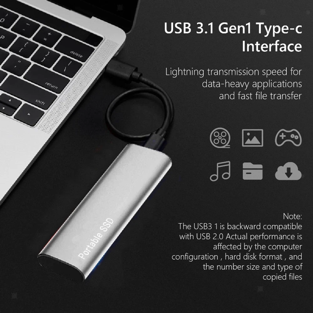  ޴ SSD 뷮 USB C Ÿ ̽, Ʈ ũž ޴   ϵ ̺ ϵ ũ, 16TB