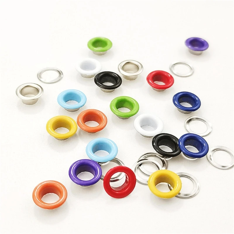 5mm Metal Grommets Kits 10 Colors Eyelet Punch Set 400Pcs Metal Eyelets Grommet Sets for Leather/Clothes/Curtain Repair