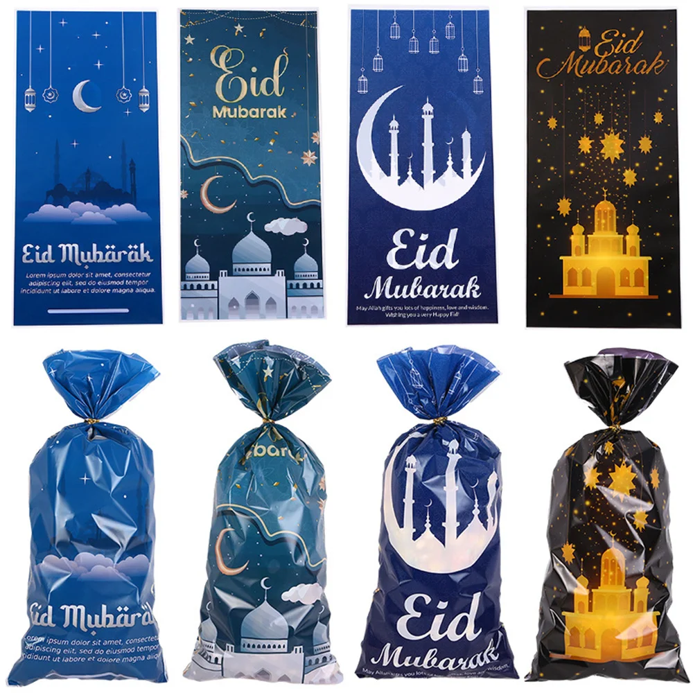 50 stücke Eid Mubarak Geschenk Taschen Kunststoff Süßigkeiten Cookie Tasche Ramadan Kareem Dekoration 2026 Islamischen Muslimischen Party Liefert Geschenk Verpackung – Detail 9