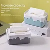 Square Plastic Tissue Box, Home Tissue Container, Car Napkins Holder Case, Kitchen Organizer, Simple and Stylish 2