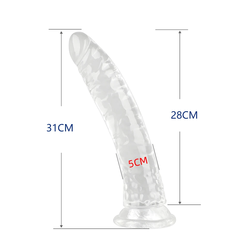 Dildo realistico trasparente stimolatore anale per donna g-spot_voghion.com