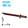 480Pcs Samurai Sword Building Blocks Ninja Blade Katana Japanese Anime Butterfly Nichirin Knife Bricks Toys For Children Adult 2