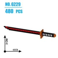 480Pcs Samurai Sword Building Blocks Ninja Blade Katana Japanese Anime Butterfly Nichirin Knife Bricks Toys For Children Adult 2