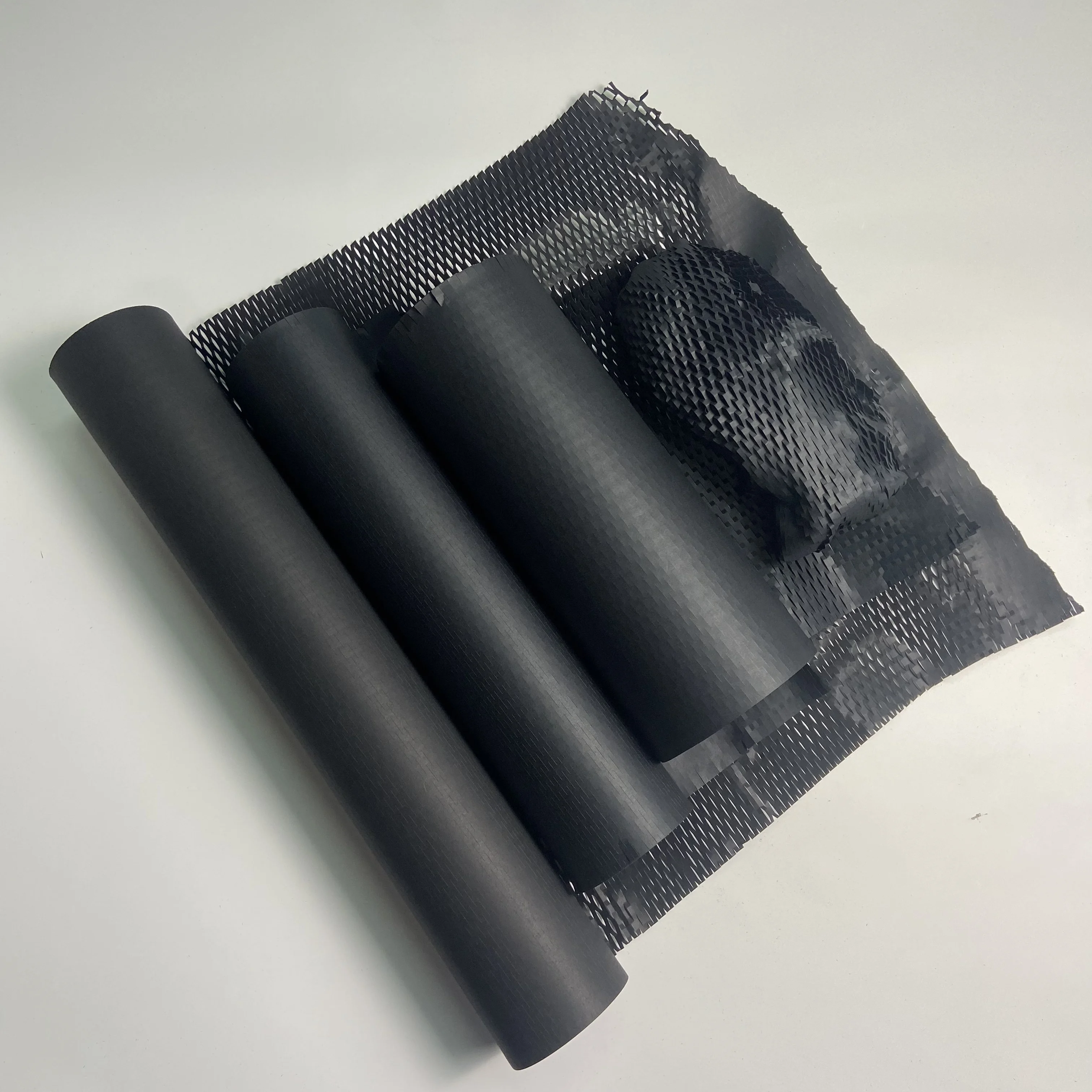 Black Honeycomb Packing Paper Wrap Recycled Cushion Wrapping Roll Eco Friendly Shipping Moving Green Wrap