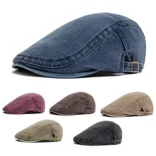 New Vintage Cotton Beret Men Women Fashion Flat Visor Cap Casual Autumn Berets Retro Newsboy Hat Summer Unisex Adjustable