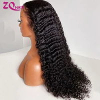 Kinky Curly Wigs 100% Human Hair Wigs Water Deep Wave Brazilian HD Lace Frontal Wig 13x6 HD Lace Front Human Hair Wig For Women 1