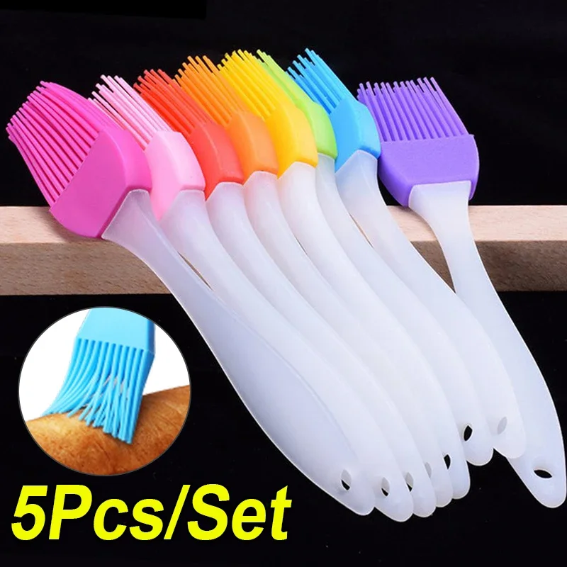 

5/1PCS Silicone Barbeque Brush Cooking BBQ Heat Resistant Oil Brushes Kitchen Supplies Bar Cake Baking Tools Utensil Supplies
