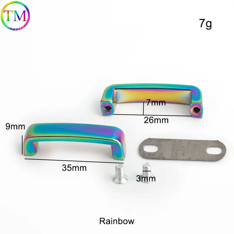 Rainbow 10mm 13 20 25mm Metal Screws Hanger Hooks Connector Anchor Arch Bridge Buckle Bag Side Clip Clasp For Handbag Hardware
