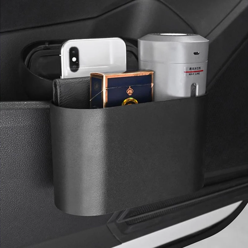 Car Trash Bin Hanging Vehicle Garbage Dust Case Storage Box Black Square Pressing Type Trash Can Auto Interior Accessories