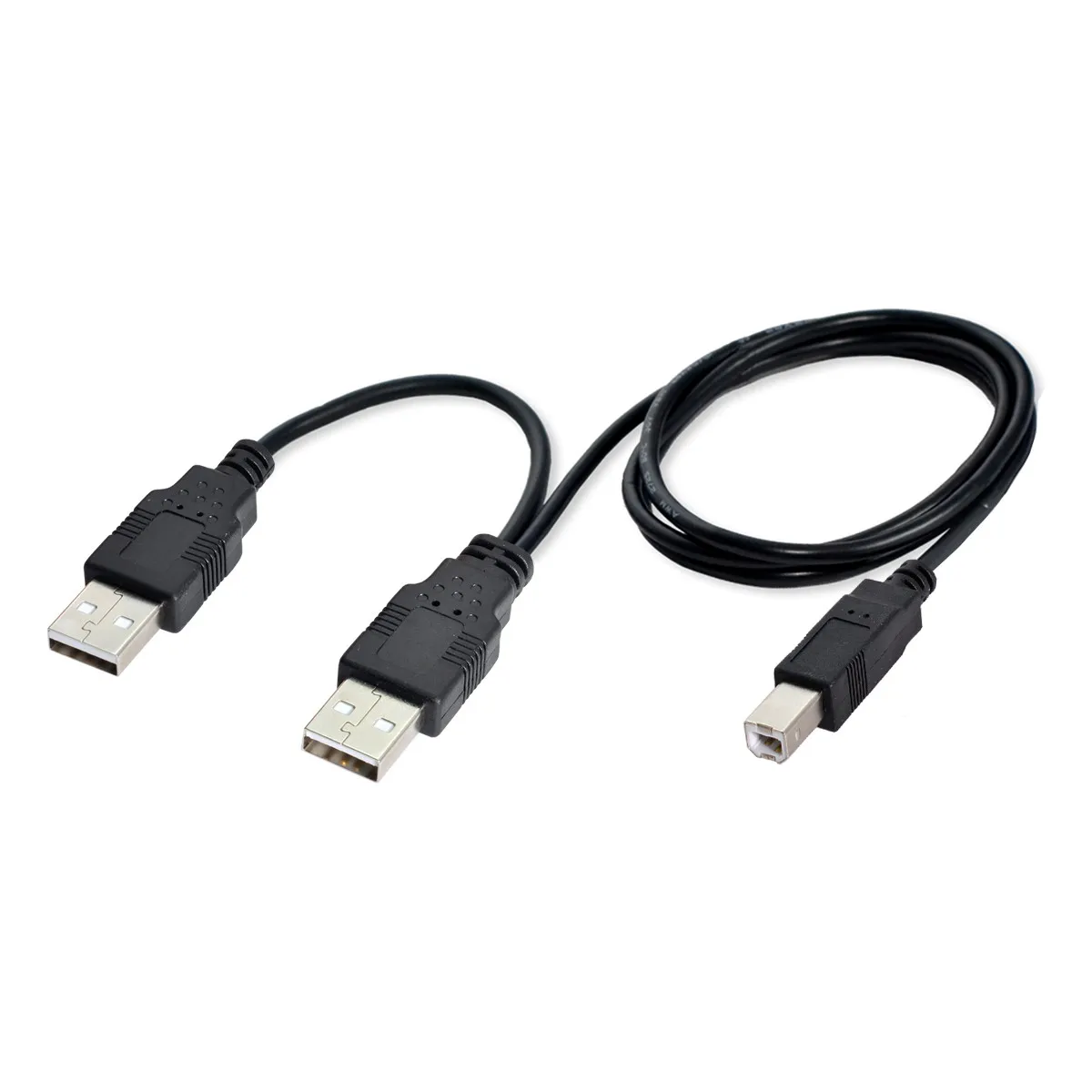 Zihan Dual USB 2.0 Male to Standard B Male Y Cable 80cm for Printer & Scanner & External Hard Disk Drive charging cable usb charging cable