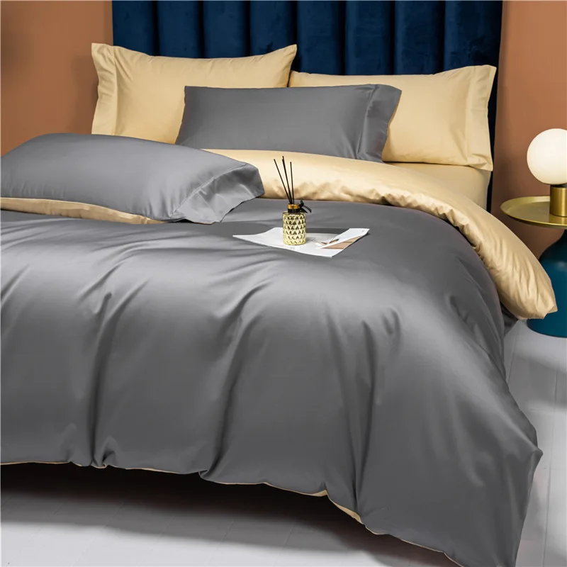 

Home Textile Bedroom Bedding, Plush Light Cotton Luxury Four Piece Set, Bed Sheets, Down Comforter, Fitted Sheet