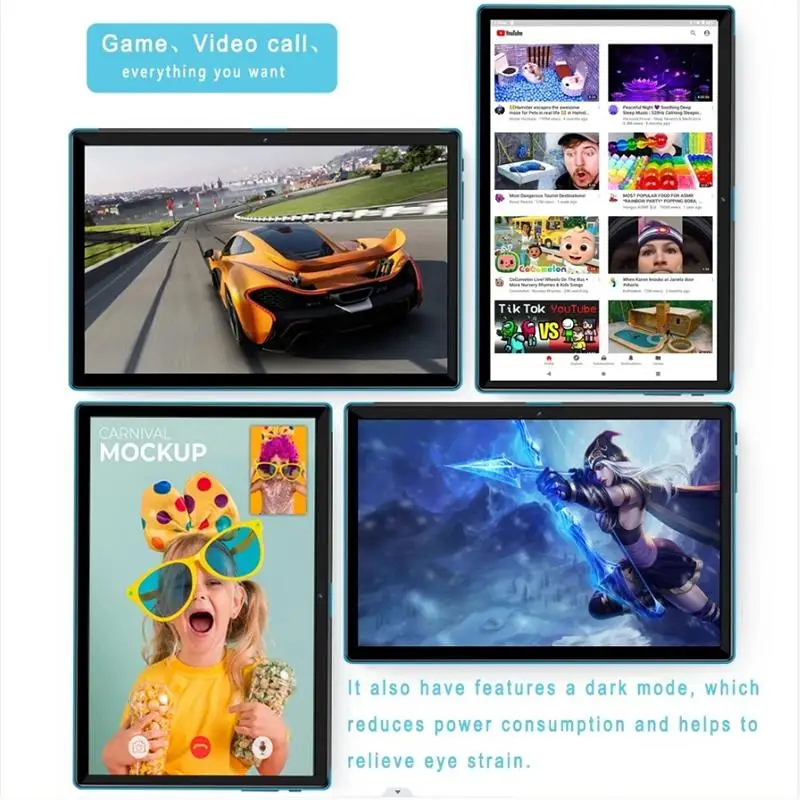 2025 Tablet PC New 10.1 Inch Tablets 4G LTE Android 13 Phone Call 8GB RAM 256GB ROM Dual GPS Bluetooth WiFi Google 3