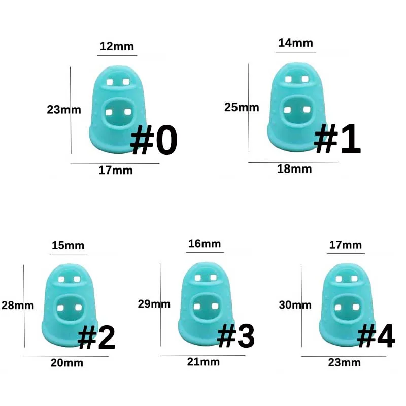 5 pezzi ditali in Silicone colorato scavati traspiranti che suonano  chitarra manicotto protettivo per le dita artigianato fai da te forniture  per strumenti di cucito