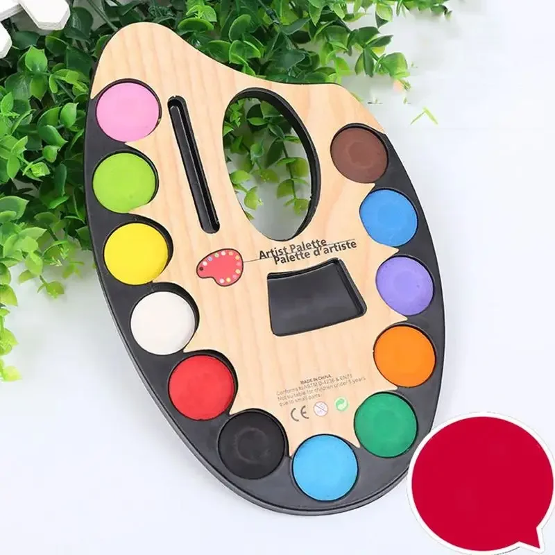 12Colors/set Solid Watercolor Paints with Paintbrush Professional Water color Paints Portable Kids Watercolor Art Supplies watercolor painting set watercolor paint watercolor pigment