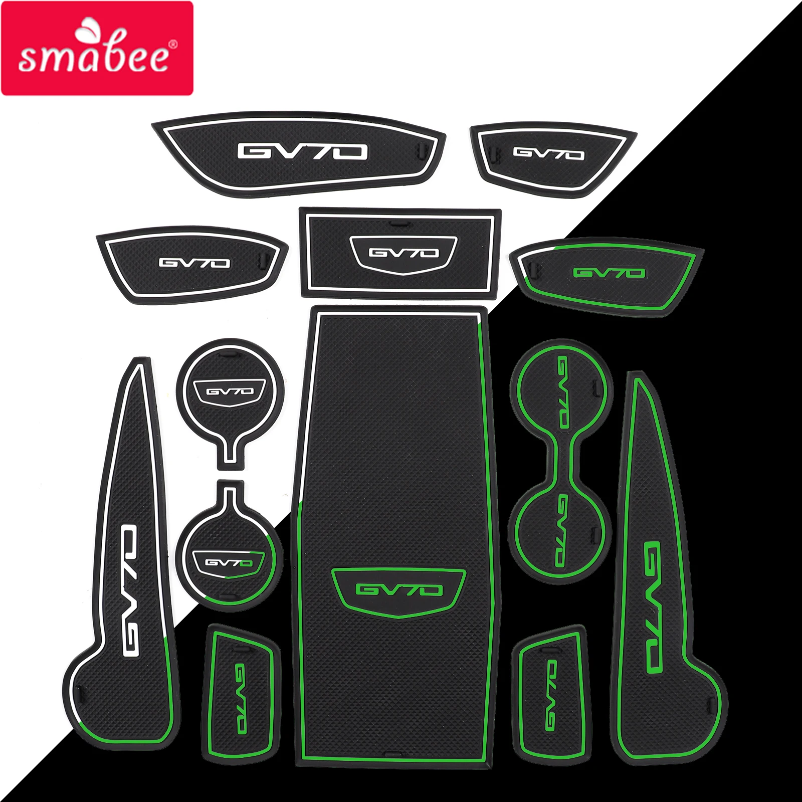 

Smabee Anti-Slip Gate Slot Mat for Genesis GV70 2021 2022 Interior Accessories Cup Holder Non-Slip Door Groove Pad Car Coaster