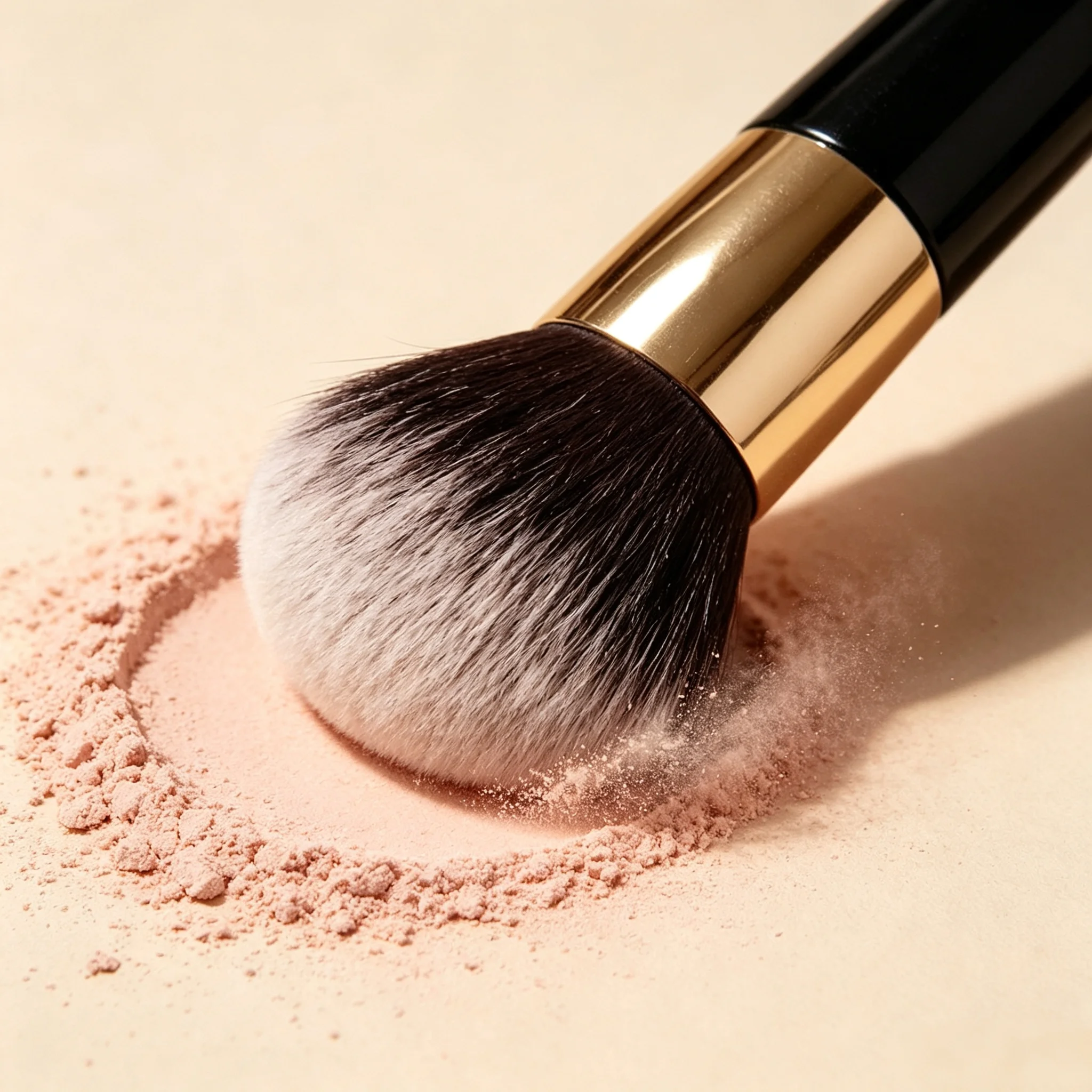 1 Pennello Grande per il Viso con Setole Morbide, Strumento Cosmetico per l'Applicazione di Fondotinta, Cipria e Blush - immagine 2