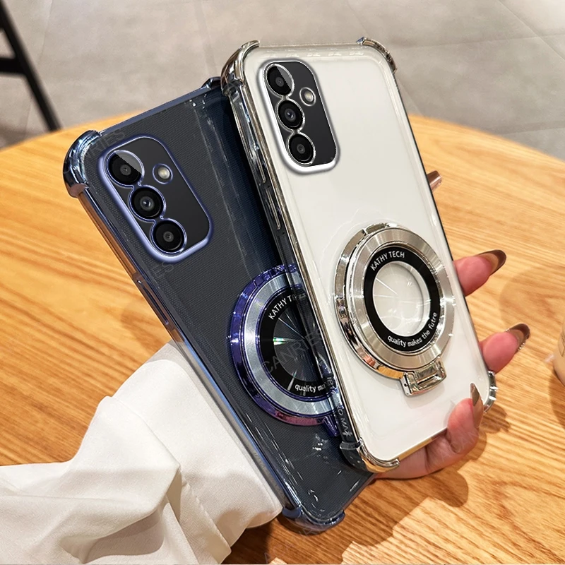 Magnetic Wireless Charging Stand with Four-Corner Anti-Shock Plating Case