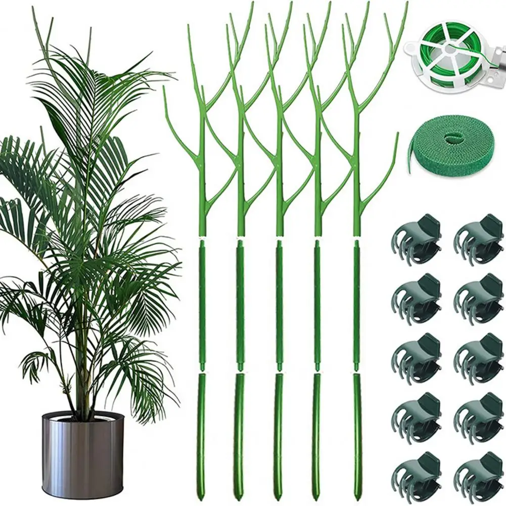 Plant Support Stake Detachable Plastic Detachable Twig Plants Potted Stand Stick Orchid Clips Twist Plant Ties Garden Supplies 50pcs greenhouse vegetable trelli vine tomato hanging plastic plant support clip plant support clip