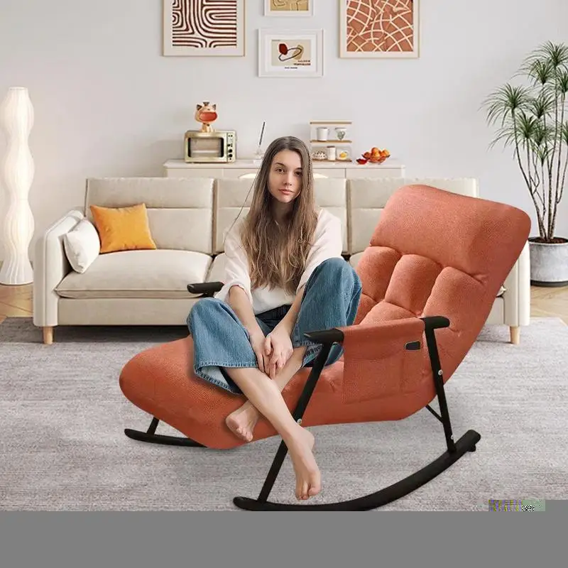 Rocking Chair for Bedroom Recliner Chair Padded Seat Modern
