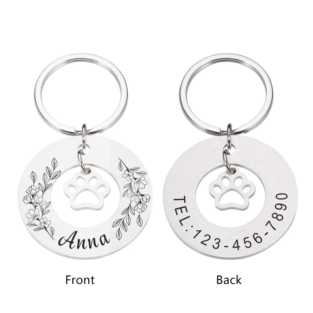 Personalized Name Tel Adress Pet Cat Dog ID tags  High Quality Stainless Steel Nameplate Anti-lost Pendant Collar Accessories 