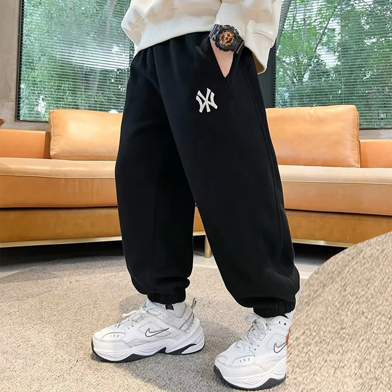 Boys and Girls' Pants Polyester Elastic Waist Solid Color Printed Spring/Summer Thin Casual Pants Children's Sports