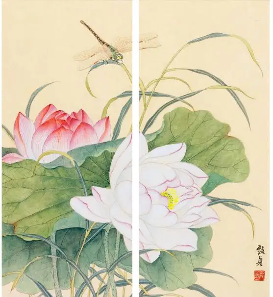 

Настенный постер в китайском стиле MT2020 с принтом лотоса