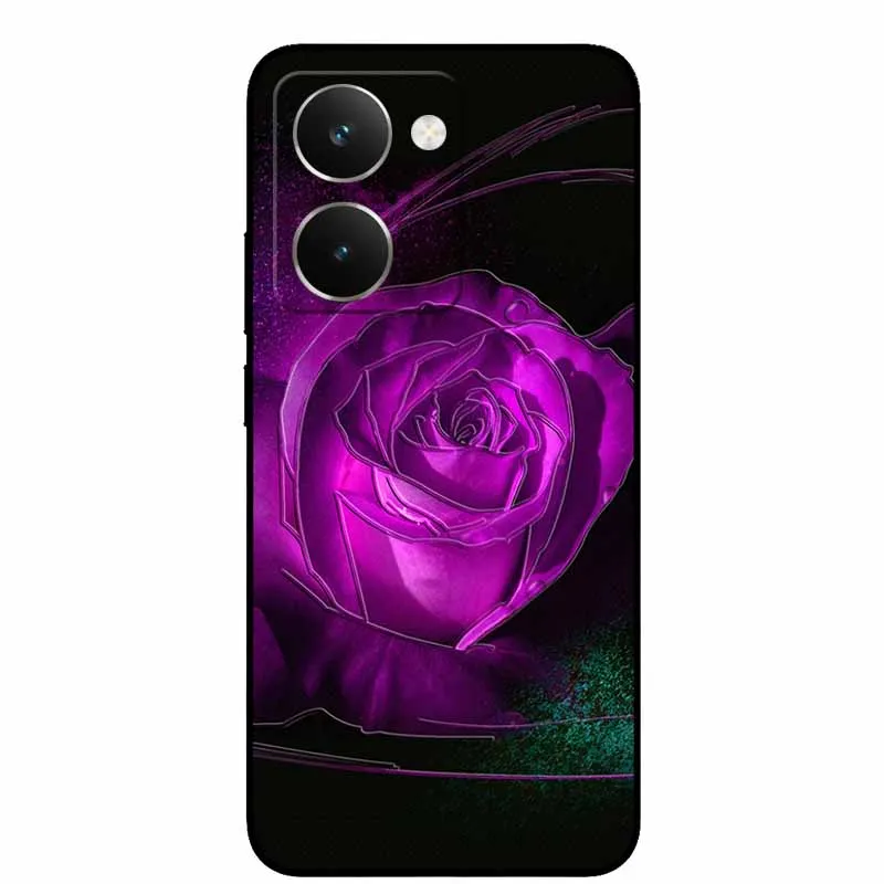 Vintage 3D Embossed Silicone Back Cover – Black Retro Design