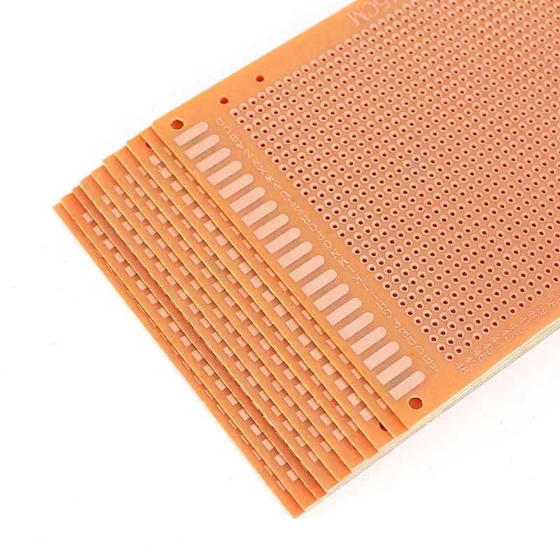 10pcs 노란색 단면 범용 PCB 보드 5x7/7x9/9x15/10x15cm DIY 전자 제품용 FR-4 프로토타입 회로 기판