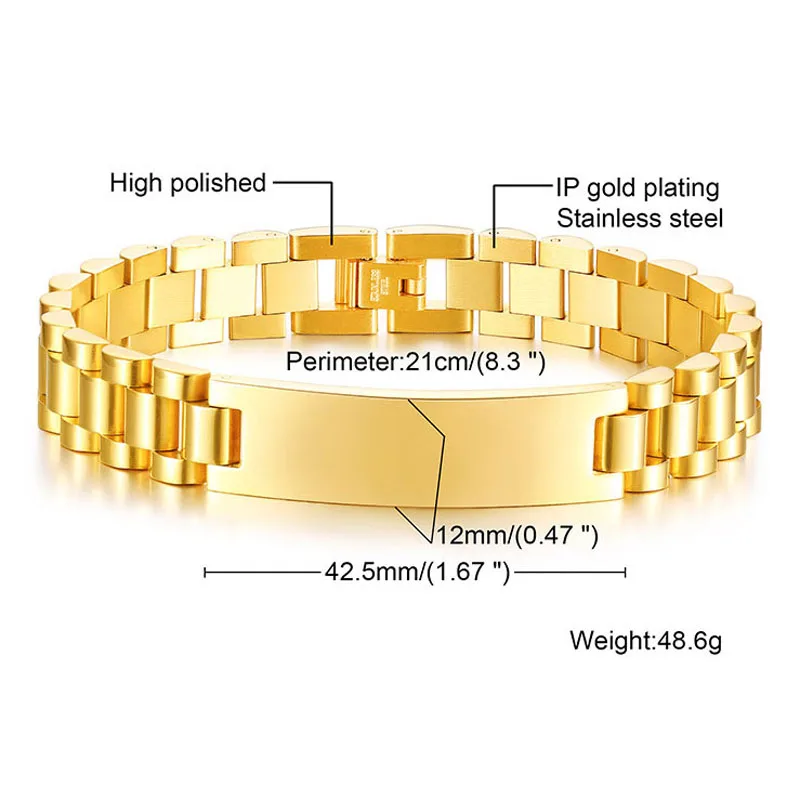 ID Bracelets for Men Women Customizable Engraving 316L Stainless Steel Free Engraving Laser Name Date Customize Gift