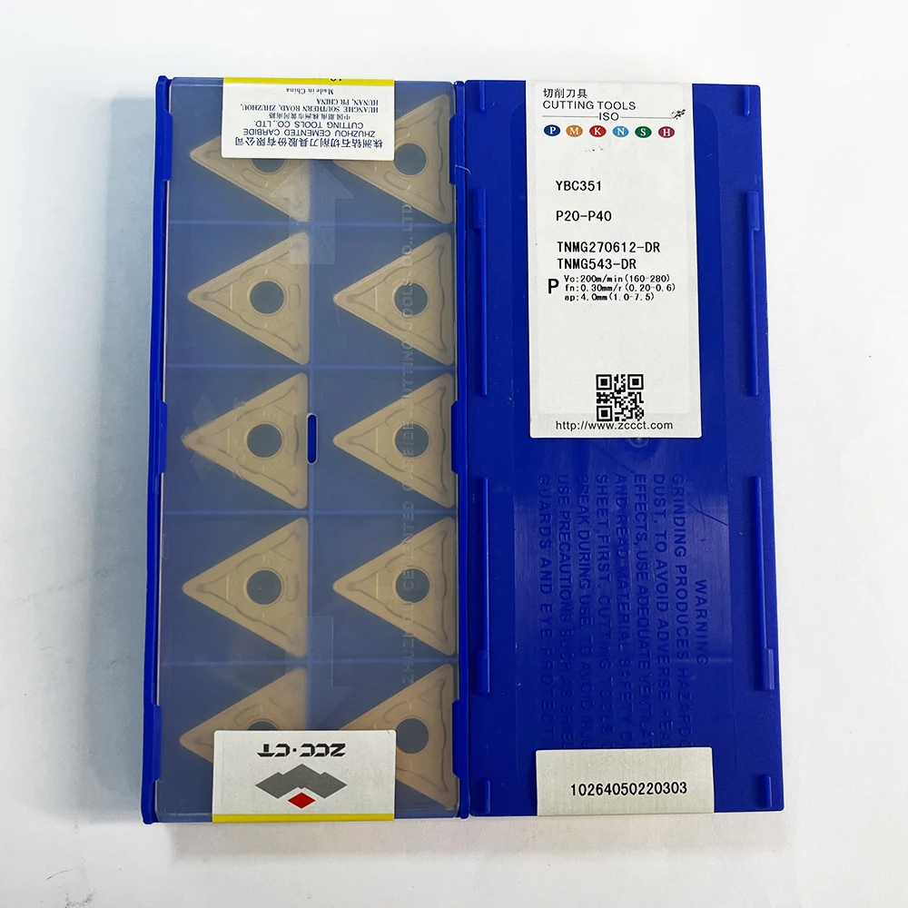 

HUAZHICHUN 10pcs TNMG270612-DR YBC351 lathe cutting tools coated cemented carbide turning inserts steel finishing