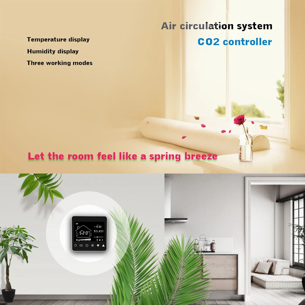Indoor ventilation system controller built-in CO2 sensor 3-speed fan (0-10V fan) output for improving indoor air quality