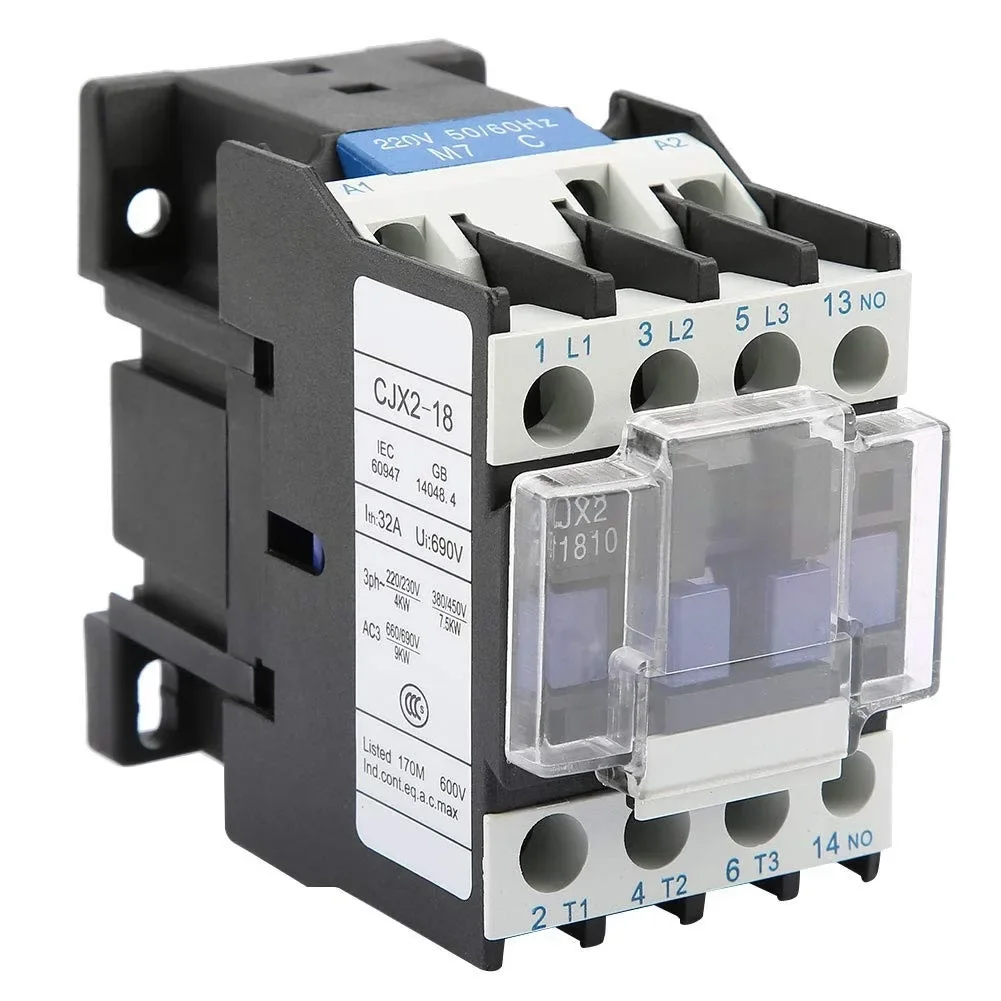 

Durable Quality Practical AC Contactor 1 PC AC 220V AC Coil Distribution Motor Starter Relay Plate Front Wiring