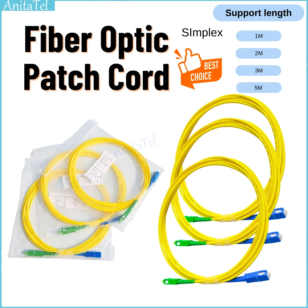Optical Fiber Patch Cord Cable fiber optic cable 10pcs SC/APC-SC/UPC Simplex FTTH SM Single-mode 1m/2m/3m/5m/10m 2.0mm or 3.0mm